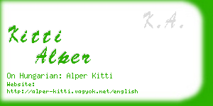 kitti alper business card